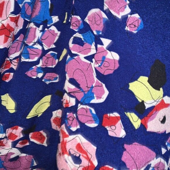 Yumi Kim Multi Color Floral 3/4 Roll Tab Sleeve Button Up Blouse Size Small - Picture 5 of 8